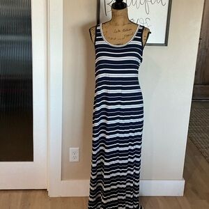 Old Navy Striped Navy and White Maxi Dress